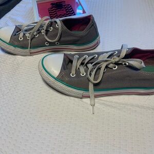 Converse Gray and Green Sneakers